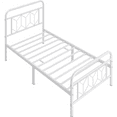 thumbnail image 5 of Yaheetech Vintage Metal Bed Frame with Diamond Pattern, Twin,White, 5 of 7