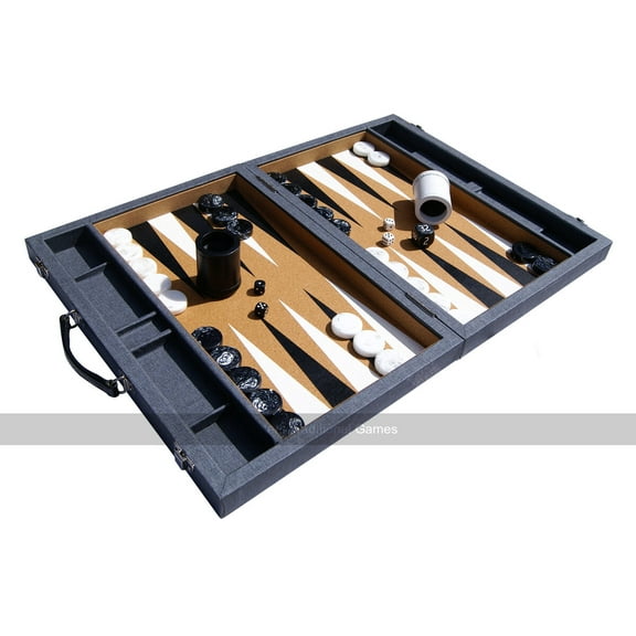 Crisloid Brooklyn Slate 21-inch Tournament Attaché Backgammon Set