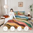thumbnail image 3 of Castle Fairy Thick Impasto Abstract Wave King Size Comforter Sets 3pcs,Textured Earth Tone Layer Texture Comforters King Size,Rust Sage,Black Reversible,1 Comforter and 2 Pillowcases, 3 of 6