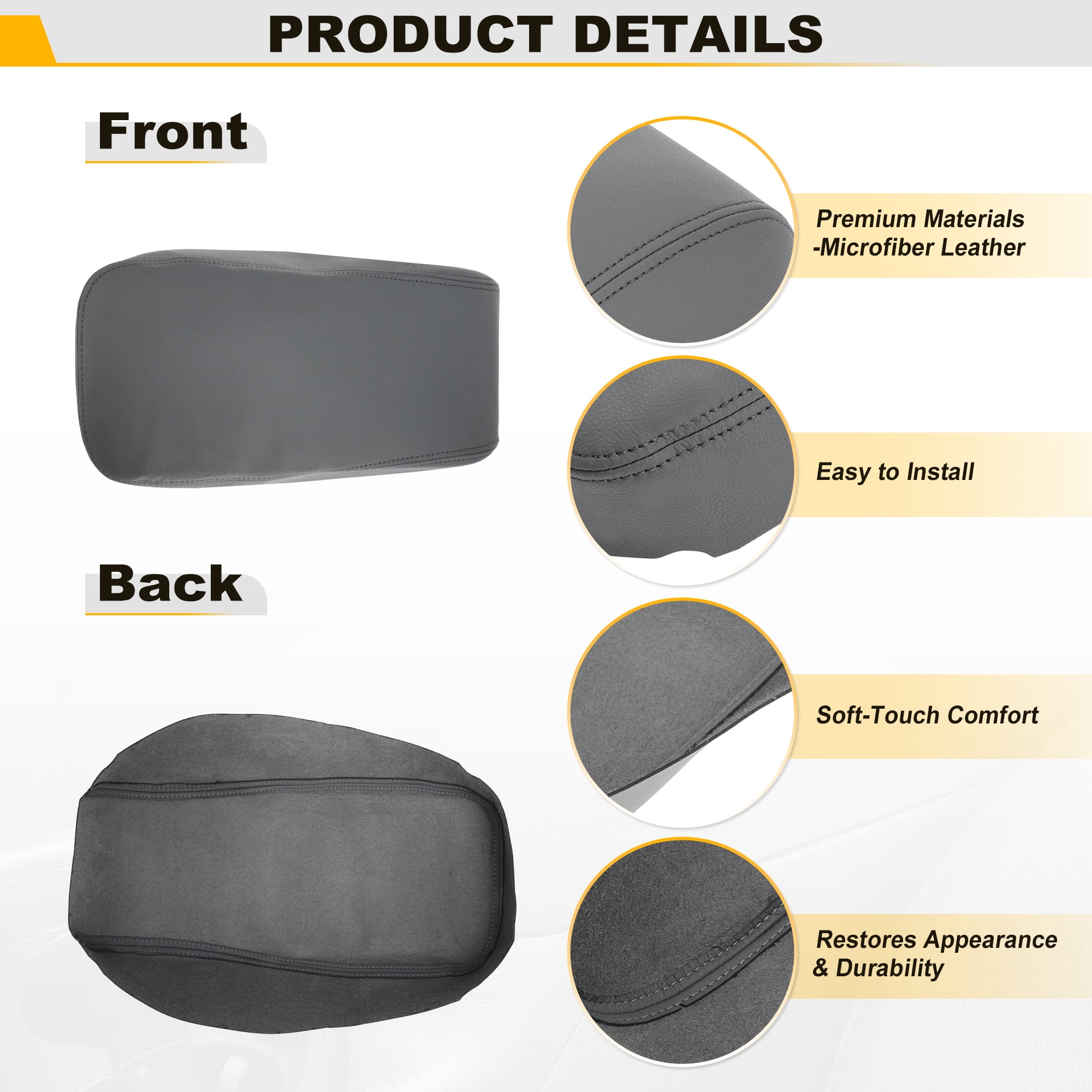 Unique Bargains Center Console Armrest Cover for Toyota Avalon 2013-2018 Dark Gray