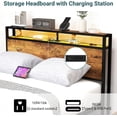 thumbnail image 5 of AENKYO Queen Size Bed Frame with 8 Storage Drawers, Headboard with Charging Station and LED Lights, Rustic Brown, 5 of 9