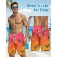 thumbnail image 5 of Justay Story Mens Swim Trunks 9" with 2 in 1 Compression Breathable Liner Zipper Pockets Quick Dry Swim Bathing Suit Summer Beach Hawaiian Shorts, Size S-2XL, 5 of 6