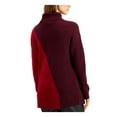 thumbnail image 2 of ALFANI Womens Purple Ribbed Long Sleeve Turtle Neck Sweater Size: M, 2 of 4
