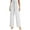 White, variant on Staron Womens Linen Pants Casual Summer Lightweight 2025 Plus Size Drawstring High Waist Linen Wide Leg Trousers with Pockets Solid Elastic Waist Lounge Trousers