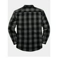 thumbnail image 4 of Dresfit Button Down Shirt Mens Plaid Flannel Shirts Spring Muscle Fit Long Sleeve Color Block Shirt 2026 Big and Tall Regular Fit Casual Formal Tops Black XL, 4 of 8