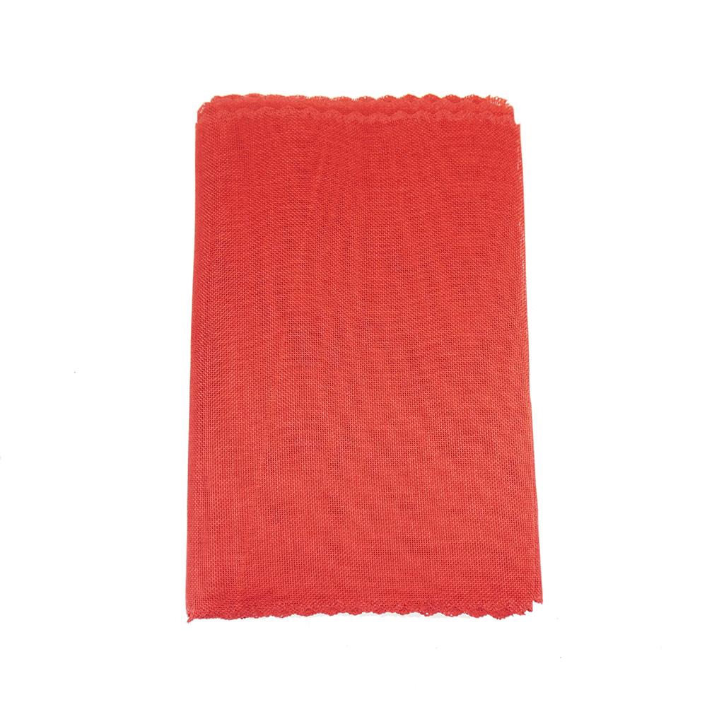 Faux Jute Table Runner with Picot Lace Edge, Red, 14Inch x 72Inch