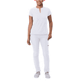 thumbnail image 1 of Adar Addition Go-Higher Scrub Set For Women - Notched V-Neck Scrub Top & Skinny Cargo Scrub Pants, 1 of 7