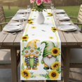 thumbnail image 4 of Sunflowers Gnomes Table Runner 70 Inches, Eucalyptus Spring Garden Floral Bed Runner Dresser Scarves Tabletop for Indoor Outdoor Parties/Ceremony/Banquet, 13" x 70", 4 of 9