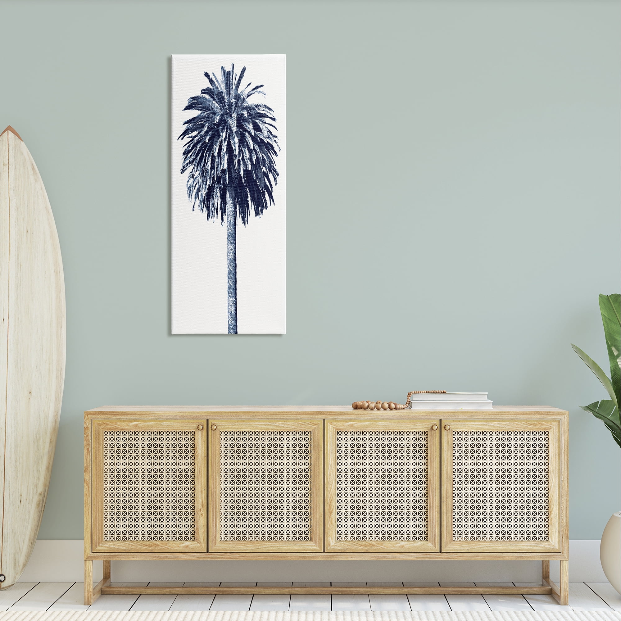 Stupell Industries Tall Tropical Palm Tree Plant Greyscale Photography Canvas Wall Art, 20 x 48, Design by Devon Davis