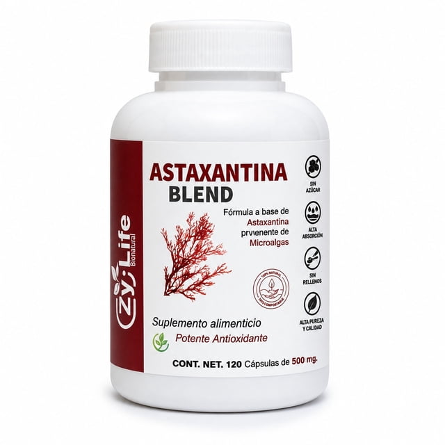 Zy-Life | Astaxantina Blend | Potente Antioxidante para Piel, Ojos y Bienestar Integral | 90 Cápsulas