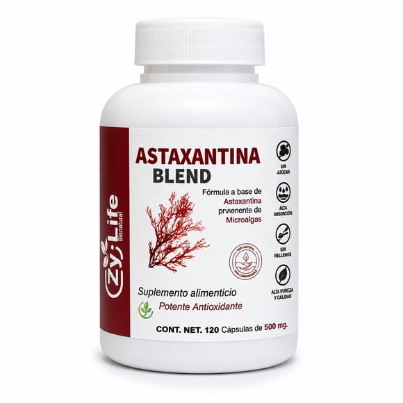 Zy-Life | Astaxantina Blend | Potente Antioxidante para Piel, Ojos y Bienestar Integral | 90 Cápsulas