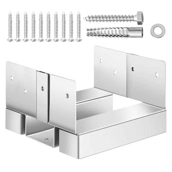VEVOR 6x6 Post Base 10 Pcs,Inner Size 5.49x5.57inch/139.5x141.5mm Concrete Post Anchor,Heavy-Duty Zinc-Plated Carbon Steel Posts Brackets with 1 Inch Standoff Elevation