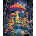 thumbnail image 3 of Colorful Mushroom Forest Blanket Gifts for Women Users Women men Mom Wife Female Friends Halloween Birthday Fantasy Starry Sky Stream Home Bedroom Room Decor 60"x80", 3 of 6