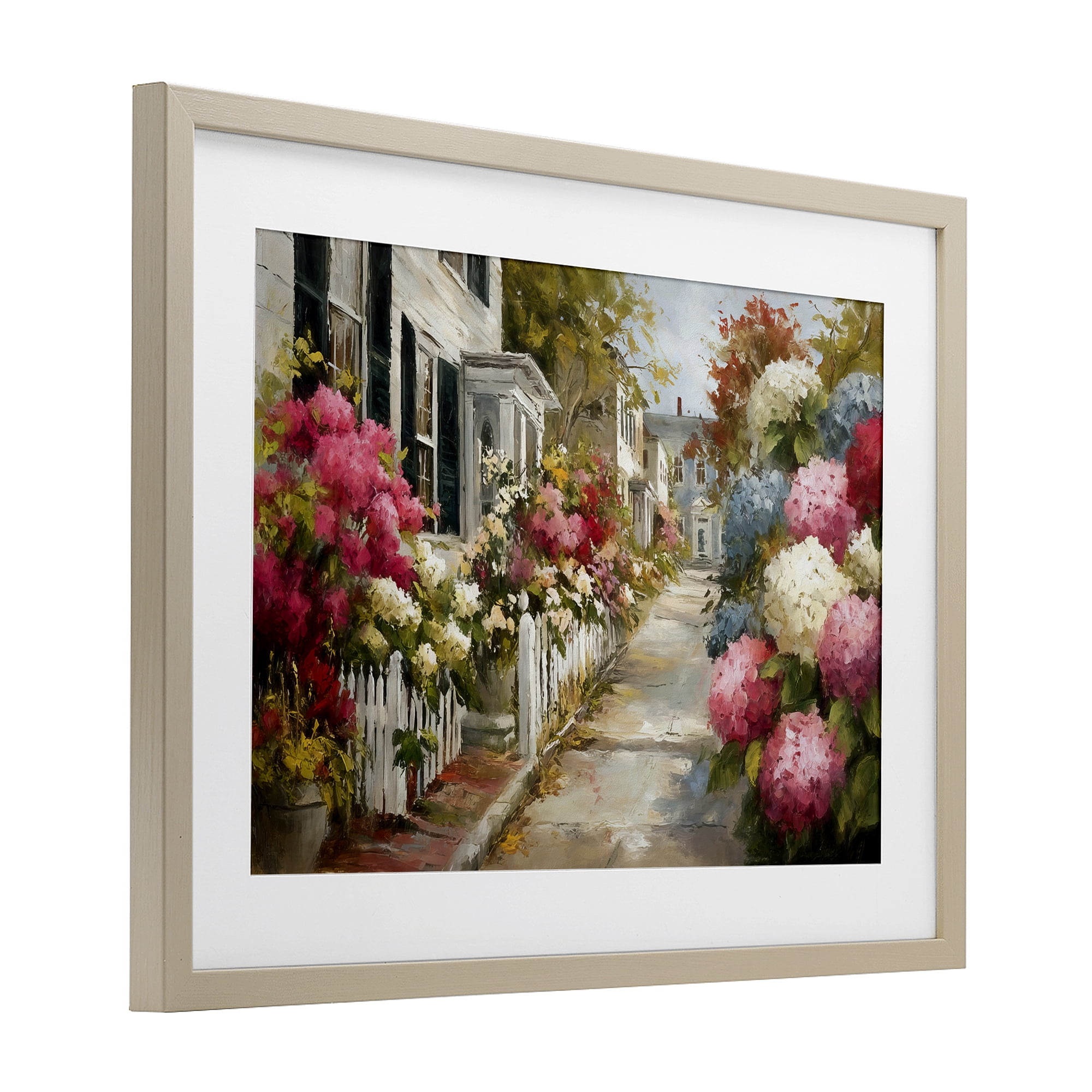 Stupell Industries Faded Shutters & Bursting Blooms Birch Framed Print Under Glass, design by Tina LeCour