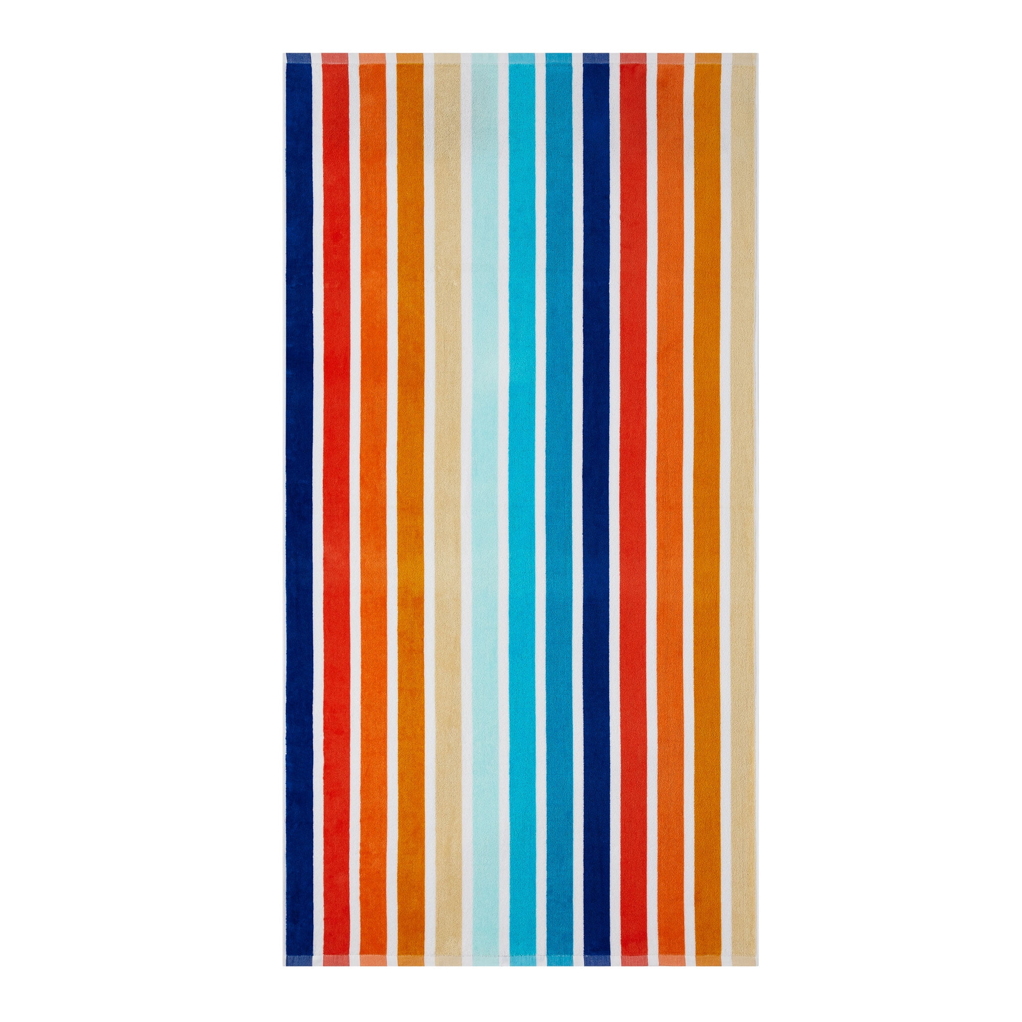 Mainstays 34 x 64 Absorbent & Soft Cotton Beach Towel, Retro Stripe