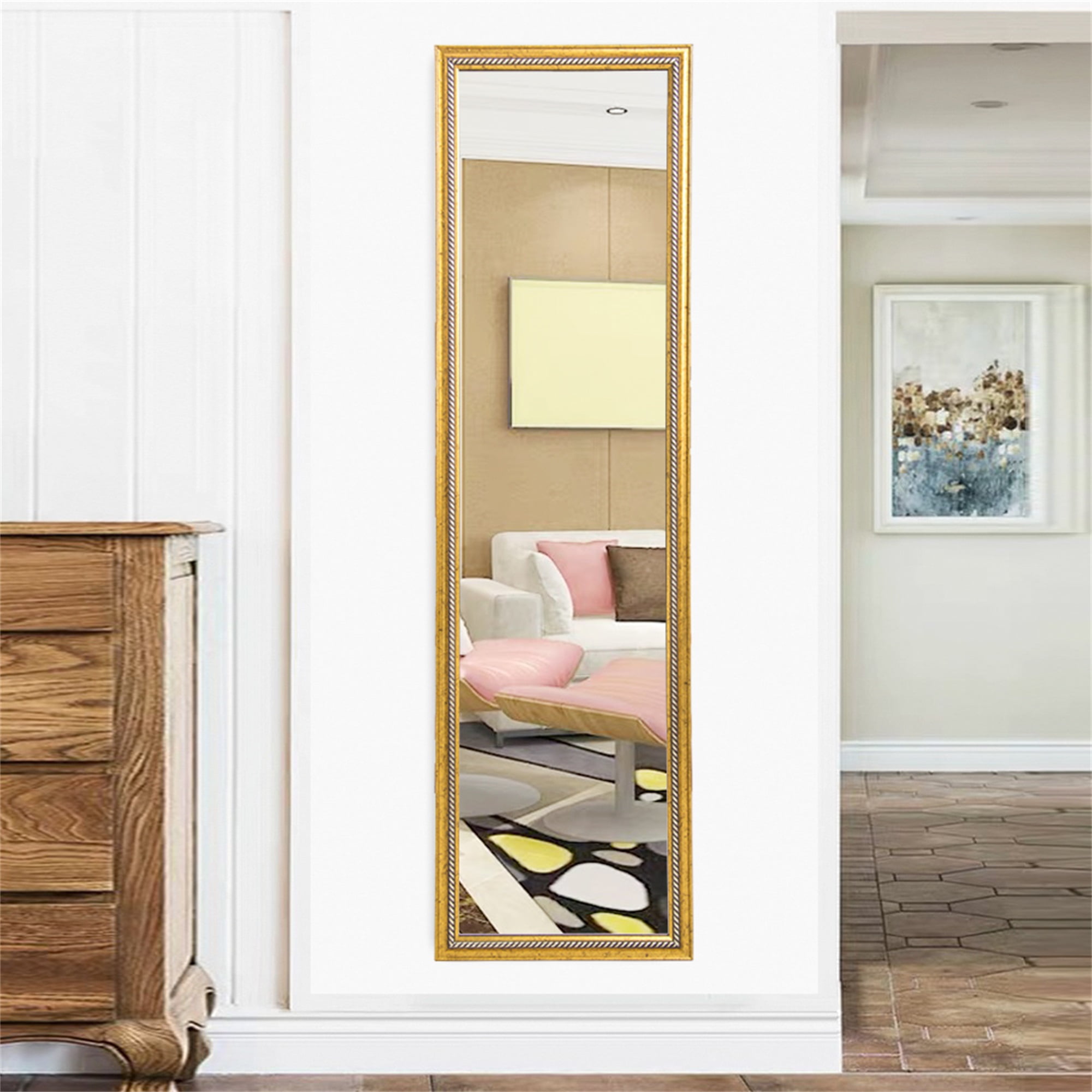 Spaco 50" x 14" Full Length Mirror for Bedroom Wall Mirror Full Length, Gold Spaco 50" x 14" Full Length Mirror for Bedroom Wall Mirror Full Length, Gold