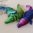 thumbnail image 2 of Muñeca biónica de cocodrilo impresa en 3D para decoración de escritorio de oficina en casa, color morado, 2 of 3