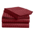 thumbnail image 2 of Fresh Home 1000 Thread Count Egyptian Quality Cotton Deep Pocket Dobby Stripe Sheet Set Burgundy - Full, 2 of 5