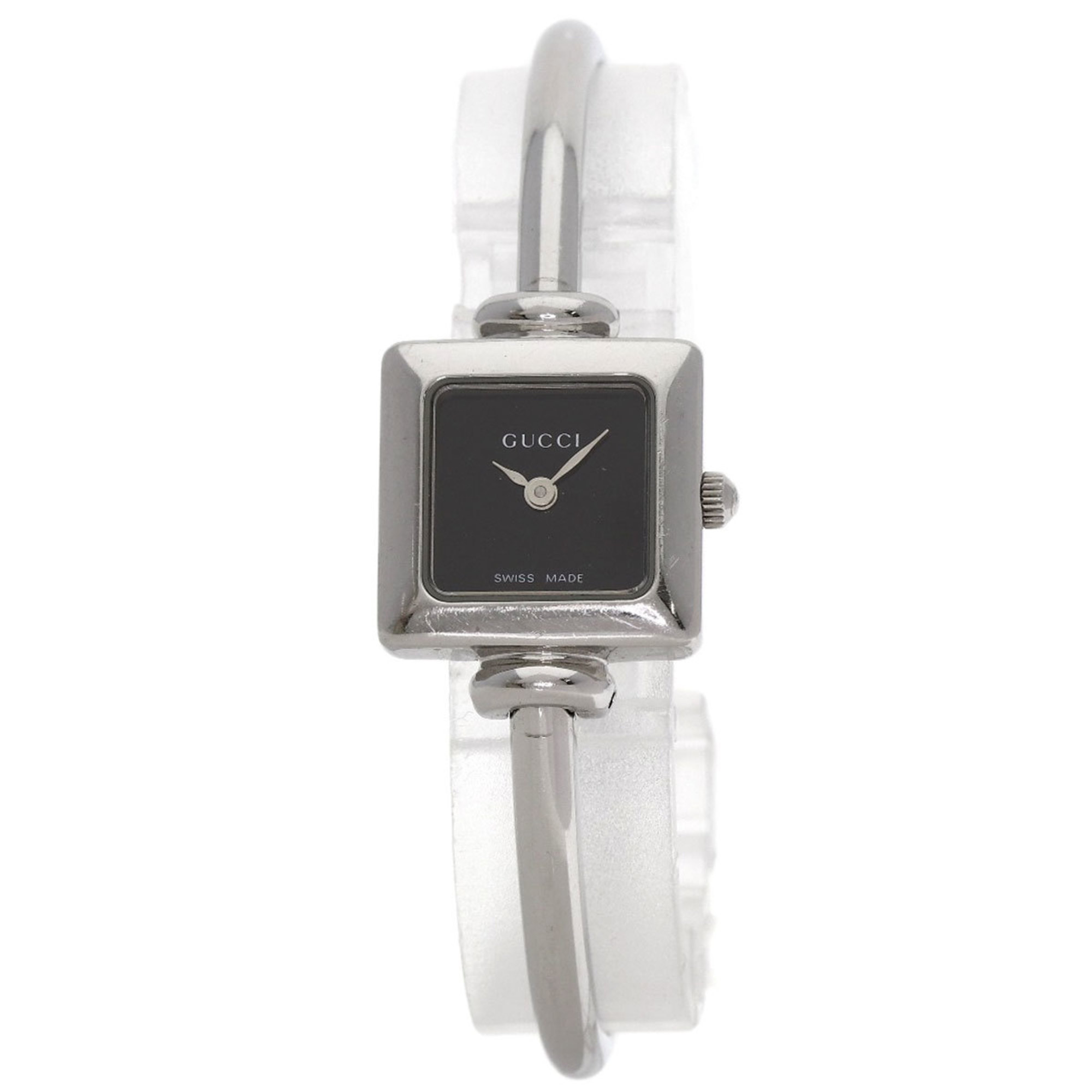 Pre-Owned Gucci 1900L Square Face Bangle Watch in Stainless 