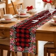thumbnail image 5 of Red Plaid Christmas Table Runner 60 Inches Long Farmhouse Dress Scarves, Xmas Tree Snowflake Poinsettia Dining Tablerunner for Coffee Table/Kitchen Island/Party Décor, 13" x 60", 5 of 8