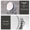 thumbnail image 5 of yeacher 7-Inch LED Bathroom Makeup Mirror with Touch Control, Rotating Dual-Sided Design, 10X Magnification, Adjustable Lighting, Rechargeable, Wall-Mounted, No Drilling Required, 5 of 5