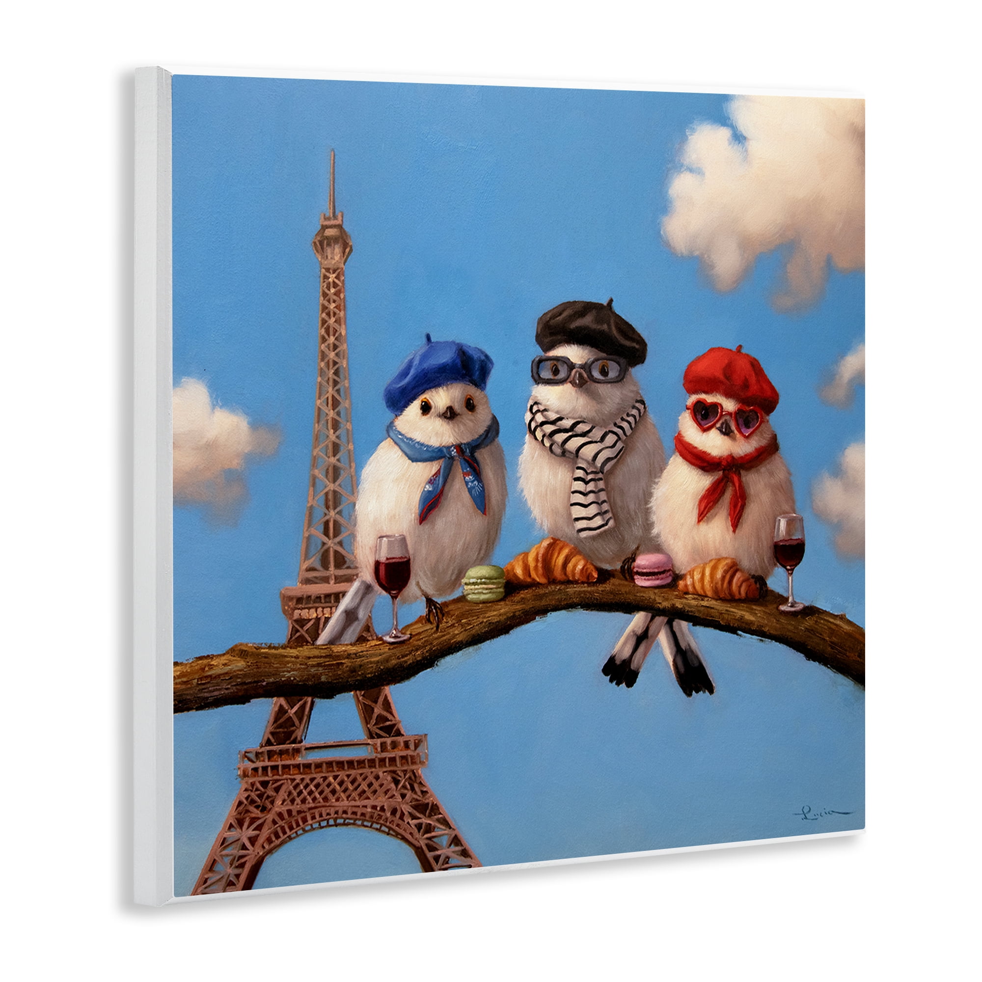 Stupell Industries Parisian Chic Birds in Paris Wall Plaque Art, design by Lucia Heffernan