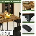 thumbnail image 4 of Uforic 5-Piece Height Dining Room Set for 4, Industrial Bar Table and Chairs Set, High Kitchen Table with 4 Barstools, Brown, 4 of 7