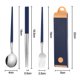 thumbnail image 2 of Juego de utensilios de viaje reutilizables de acero inoxidable con estuche, fiambrera portátil para cubiertos para Camping y oficina, 2 of 5