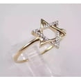 thumbnail image 2 of Valentine Gift For Her 1Ct Round Lab Created Diamond Star of David Wedding Ring 14K Yellow Gold Plated, 2 of 5