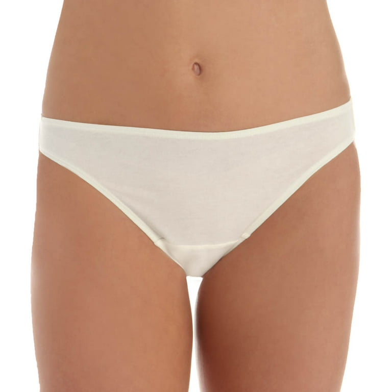 Women's Cottonique W22206C Latex Free Organic Cotton Bikini Panty - 2 Pack  (Natural 5)