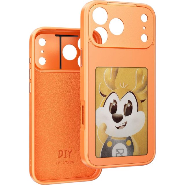 5-in-1 E Ink Phone Case with NFC, Smart Ink Screen Protective Case with Screen Protector and Camera Lens Guards, DIY Photo Display Anti-Scratch Cover