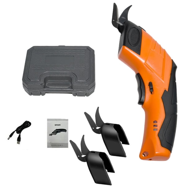 Tijeras eléctricas para tela, máquina de corte multifuncional, cortadora rápida de tela, juego naranja (caja de plástico)