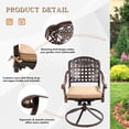 thumbnail image 4 of Haverchair 2 Piece Outdoor Bistro Dining Swivel Rocker Chair Set Cast Aluminum Dining Chairs, 4 of 7