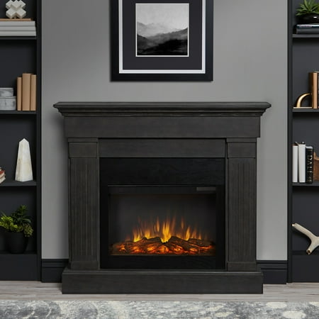 

Crawford Slim Electric Fireplace in Gray by Real Flame