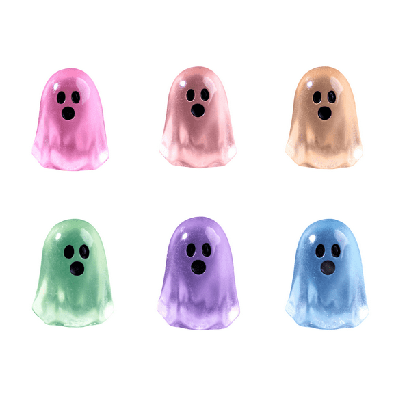 12pcs Halloween Ghosts Figures, Luminous Small Resin Ghost Figurines to Hide Glow in The Dark Tiny Statue for Halloween Party Favors Dollhouse Decor
