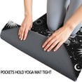 thumbnail image 3 of Black White Gothic Butterfly Sun Moon Flower Pattern Hot Yoga Mat Towel Non Slip for Hot Yoga - Quick-Drying Yoga Mat Cover with 4 Corner Pockets with Travel Bag - Hot Yoga Towel Non Slip 74"x26", 3 of 6