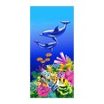 thumbnail image 1 of Toalla de playa para niñas,Toalla de baño con estampado de delfines,Toalla de piscina de 150*70CM Toalla suave para amantes de la playa, 1 of 5
