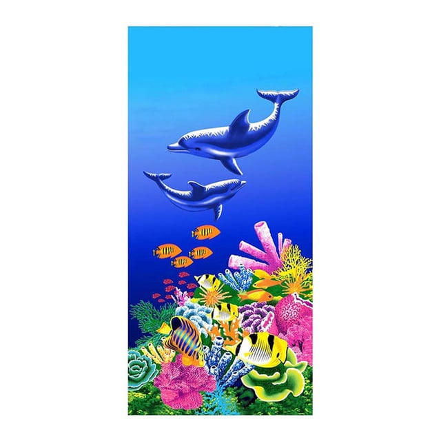 Toalla de playa para niñas,Toalla de baño con estampado de delfines,Toalla de piscina de 150*70CM Toalla suave para amantes de la playa