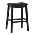 thumbnail image 2 of Poundex Furniture 29" Saddle Bar Stool in Black Faux Leather (Set of 2), 2 of 5