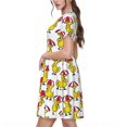 thumbnail image 2 of Disketp Rubber Duck Chicken Bird para Vestido de Manga Corta para Mujeres, Vestidos de Verano para Mujeres, Casual y Holgado para la Playa, 2 of 6