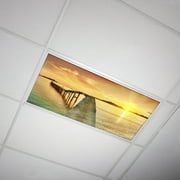 Octo Lights - Fluorescent Light Covers - 2x4 Flexible Decorative Light Diffuser Panels - Beach - For Classrooms and Offices - Beach 001