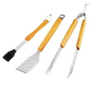 Blue Rhino 00325TV BBQ Tool Set, Wood & Stainless Steel, 3 Pieces