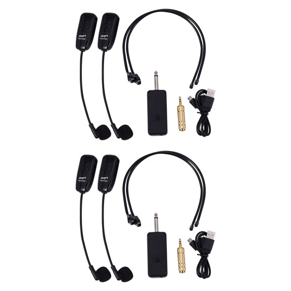 2X U12F Uhf para Dos Mezclador Amplificador Micrófono de Auriculares Inalámbricos Adecuado para Guías de Enseñanza Conferencias Reunión