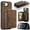 Brown, variant on Dteck for iPhone 16e 6.1" Wallet Case with Card Holder, 2 In 1 PU Leather Zipper Pocket Credit Slots Kickstand Shockproof Phone Cover for Women Men,Black