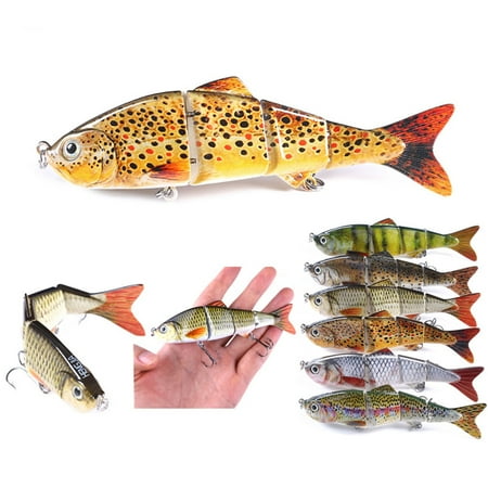 Sportteer Fishing Lure Bait Barbed Fishing Hook Bass Fishing Lures 3D Fisheye Simulation Hard Bait Multi Jointed Swimbaits Slow Sinking Swimming Bass Lure Bait for Freshwater