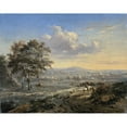 thumbnail image 2 of Jan Wijnants 14x12 Black Ornate Wood Framed Double Matted Museum Art Print Titled: Hilly Landscape with a Rider on a Country Road (1655 - 1684), 2 of 5