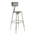 thumbnail image 7 of National Public Seating (5 Pack) NPS® 19"-27" Height Adjustable Heavy Duty Vinyl Padded Steel Stool With Backrest, Grey, 7 of 7