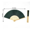 thumbnail image 2 of BalsaCircle 5 Hunter Green Silk Folding Hand Fans Wedding Favor Birthday Events, 2 of 6