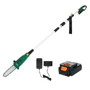 SUNCOO 20V Cordless Pole Saw, 8-Inch Electric Chainsaw Battery Powered, Multi-Angle Telescoping Power Chain Saws, Pole Pruner w/Automatic Chain Lubrication System, Battery& Charger Included