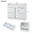 thumbnail image 7 of Euroco Freestanding Shoe Cabinet with 4 Flip Drawers, White, 103.5 lbs, 7 of 7